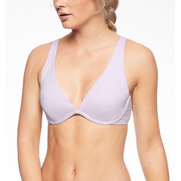 ATHLETA NWT Bra Cup Plunge Bikini Top Violet Mist - Picture 3 of 8